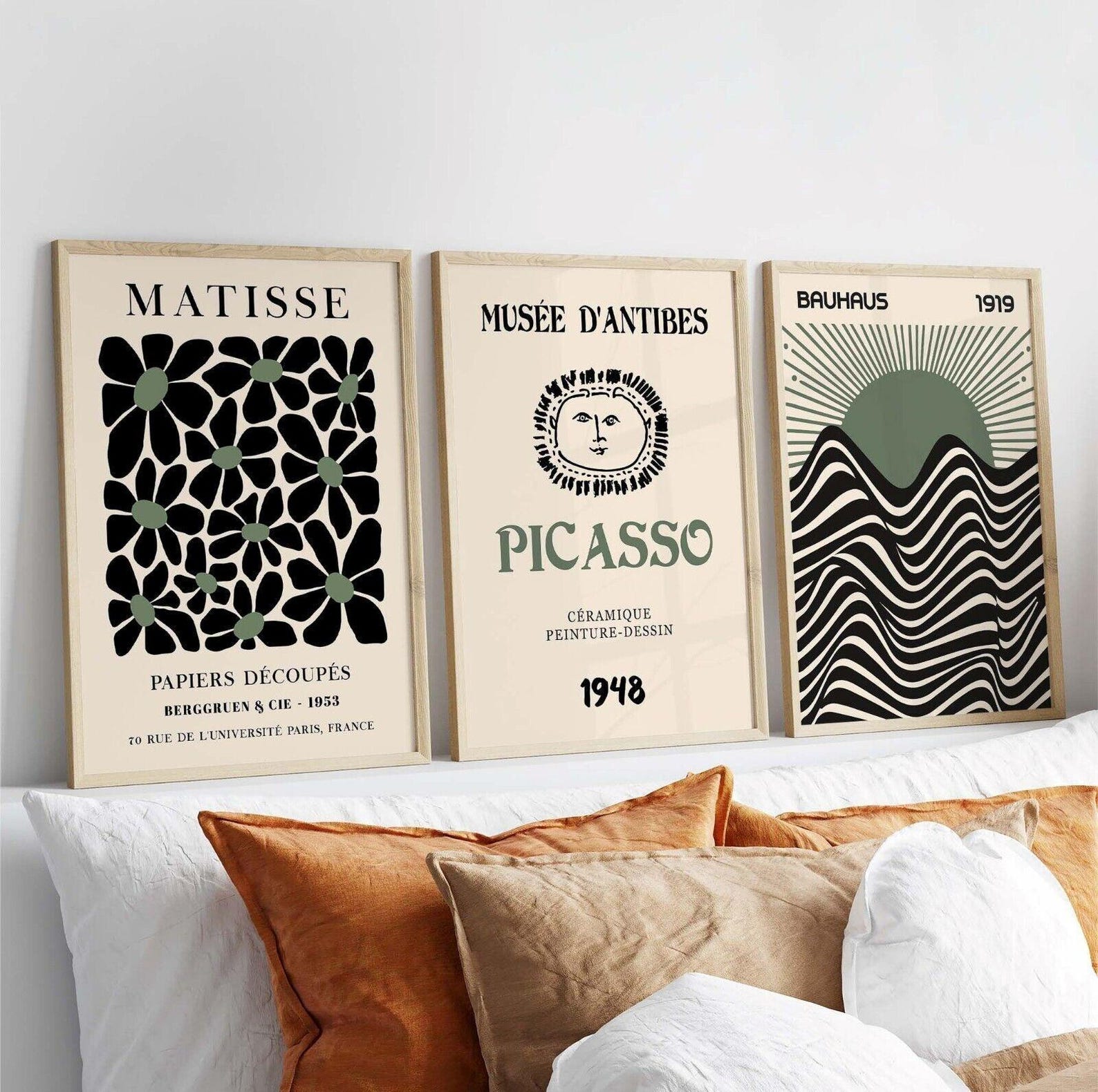 Office Furniture Set - 3pcs/set Retro Matisse Canvas Wall Art