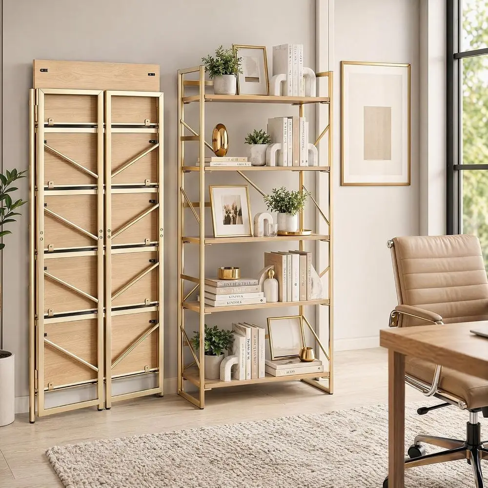 Bookshelf 5 Tier - 2-in-1 Convertible Bookshelf, 5-Tier Plant Stand