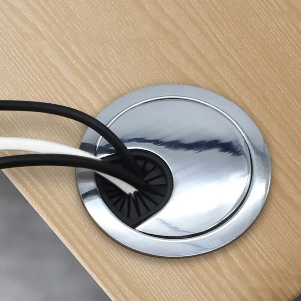 Office Furniture Installation - 1pc Practical 50mm/60mm/80mm Computer Metal Grommet