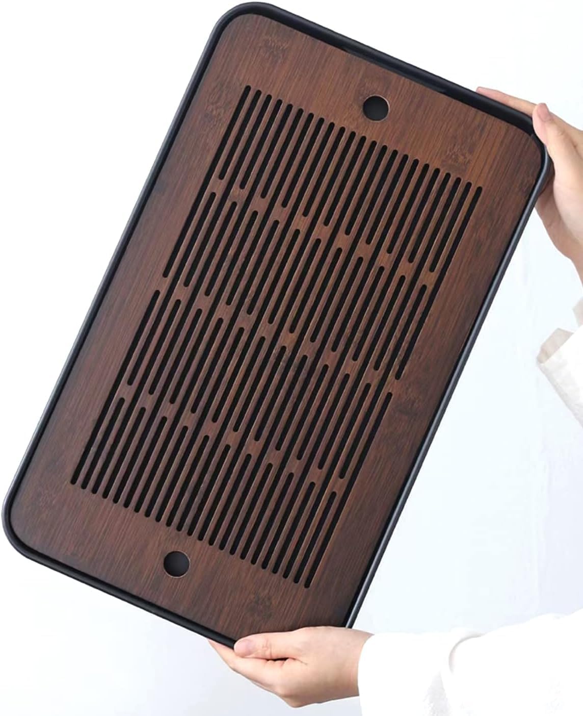 Office Furniture Set - Natural Bamboo Tea Tray with Hidden