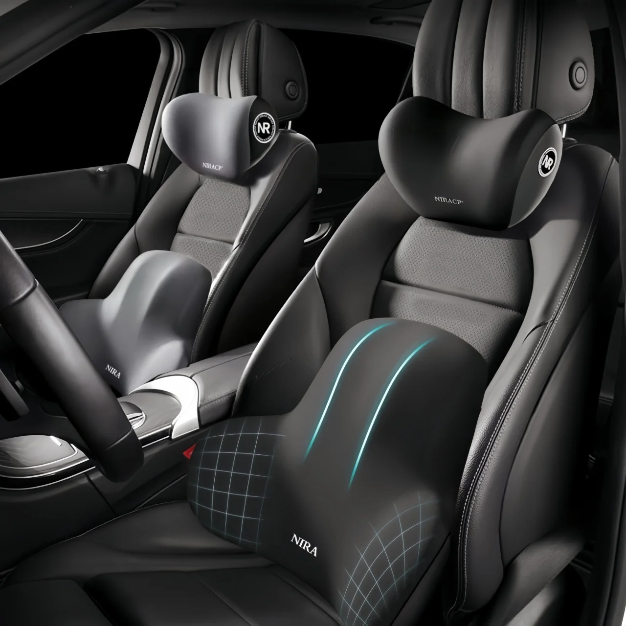 Office Furniture Set - Car Seat Neck Pillow & Lumbar