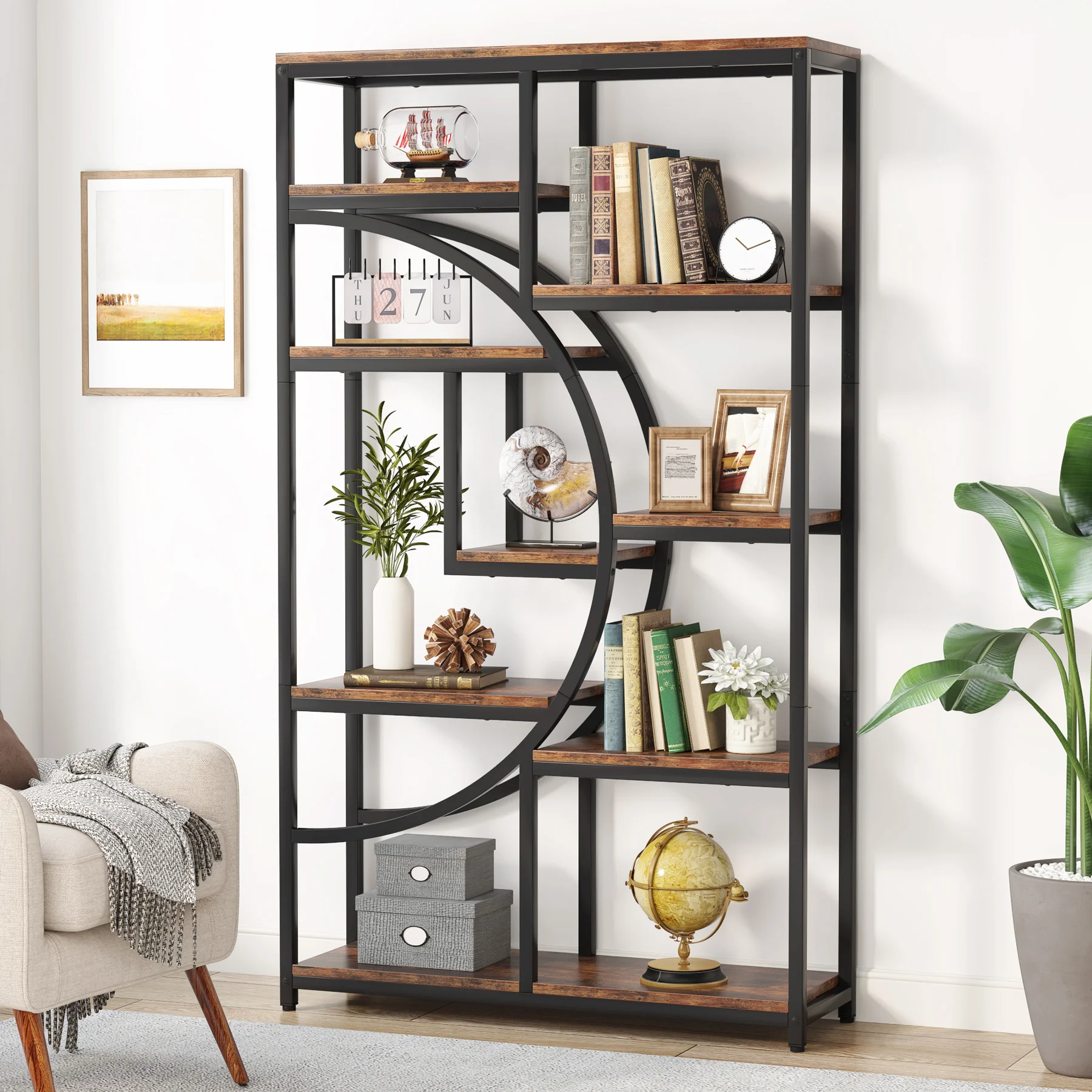 Bookshelf 5 Tier - Tribesigns Bookshelf Industrial 5 Tier Etagere
