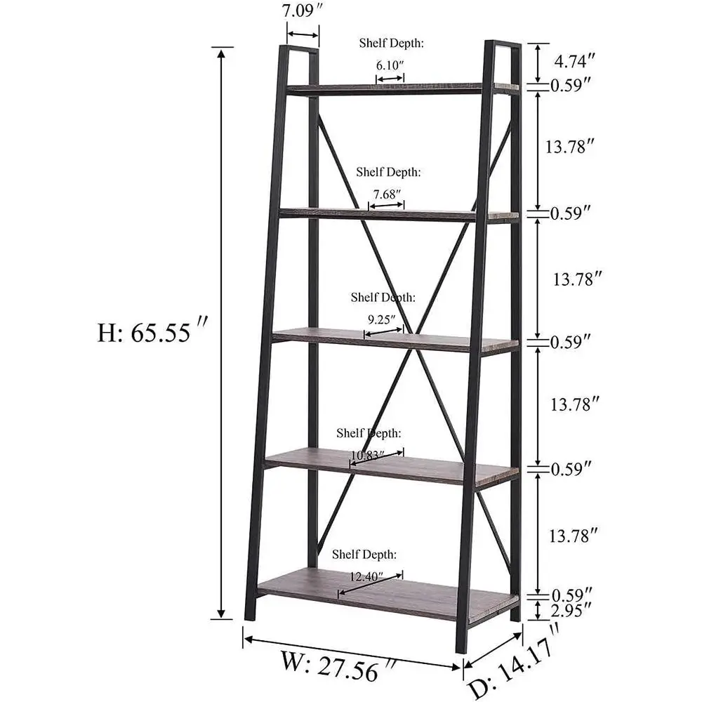 5-Tier Ladder Bookshelf, Indus - огляд і ціна Bookshelf 5 Tier