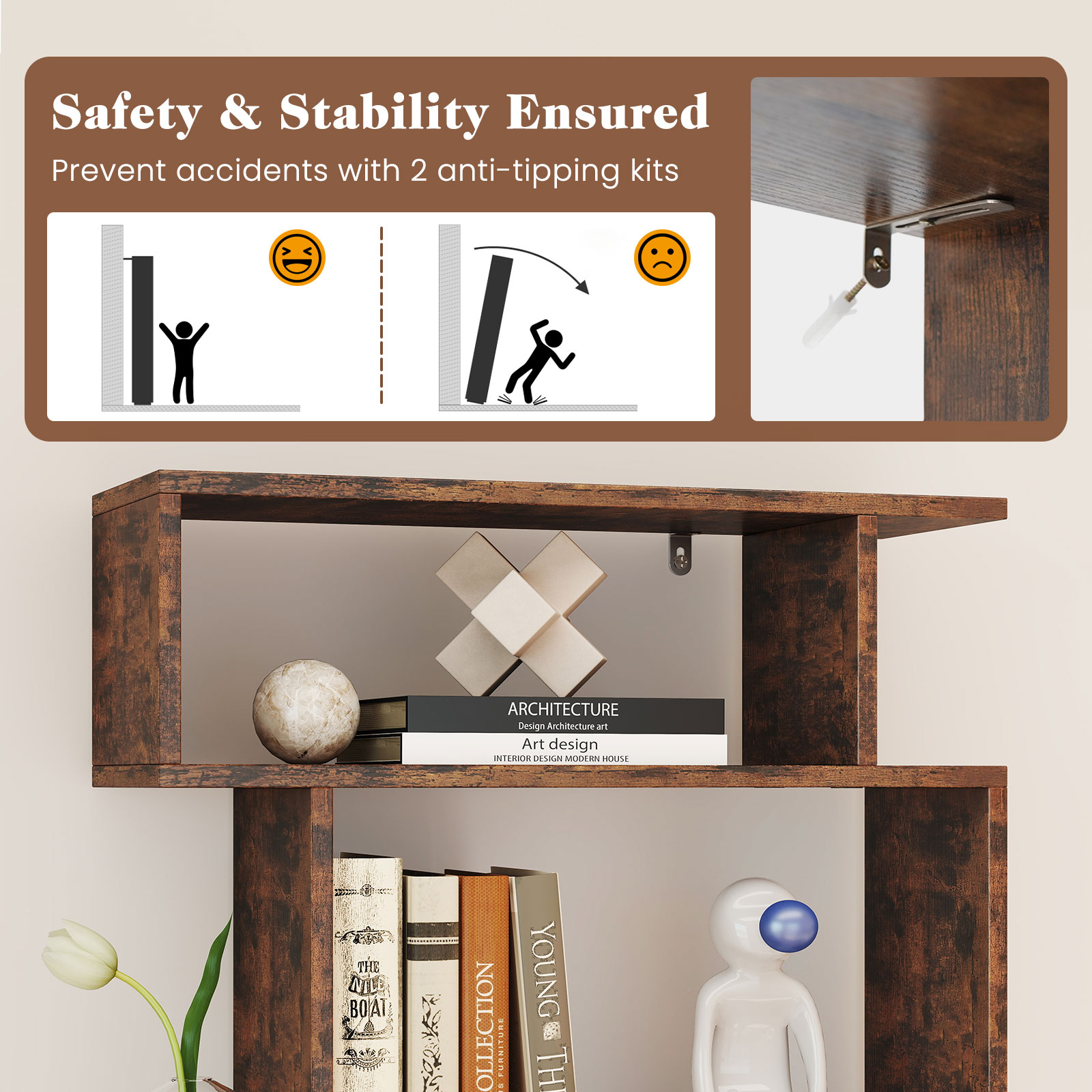 6-tier Storage Bookshelf S-sha - огляд і ціна Bookshelf 5 Tier
