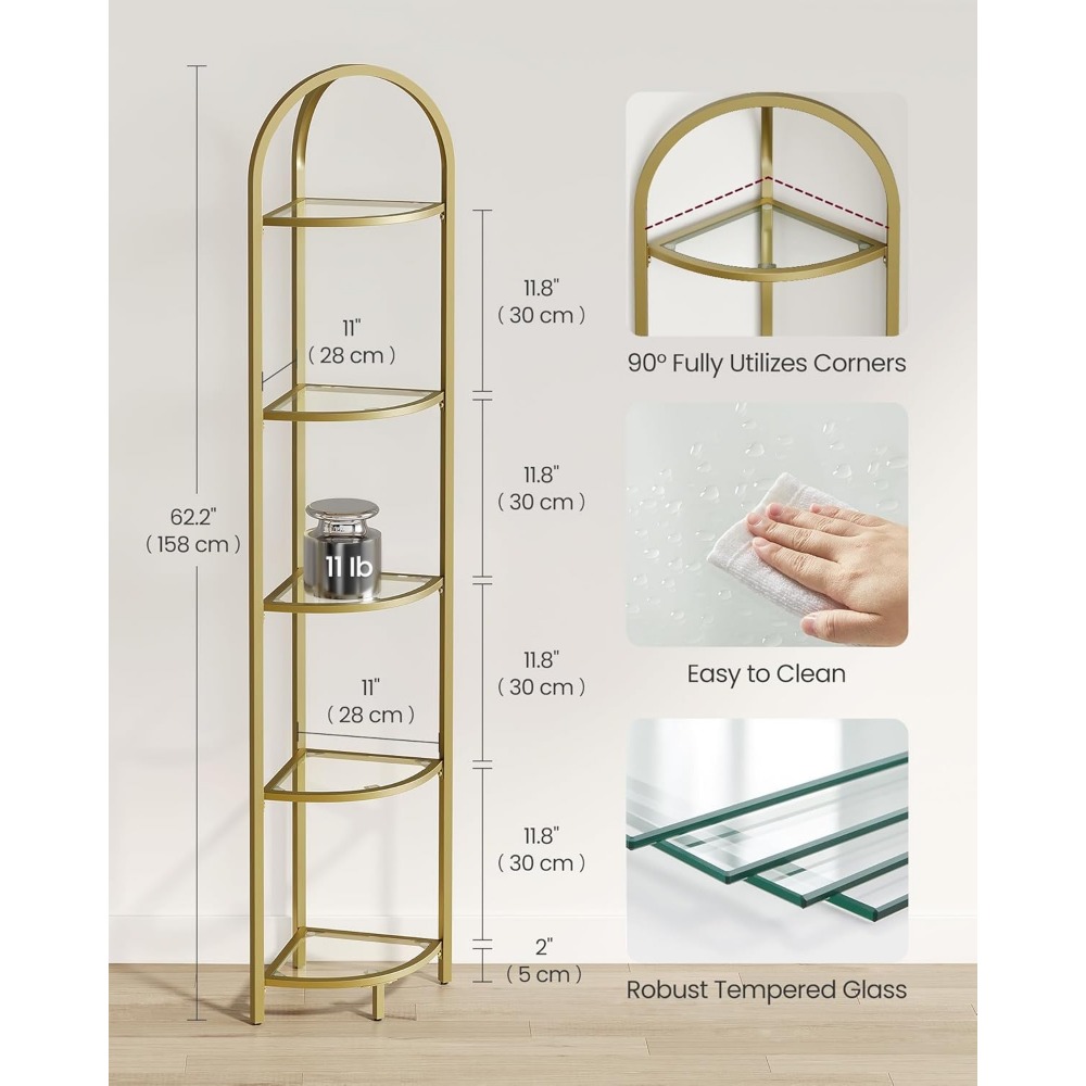 5-Tier Corner Shelf Stand, Cor - огляд і ціна Bookshelf 5 Tier
