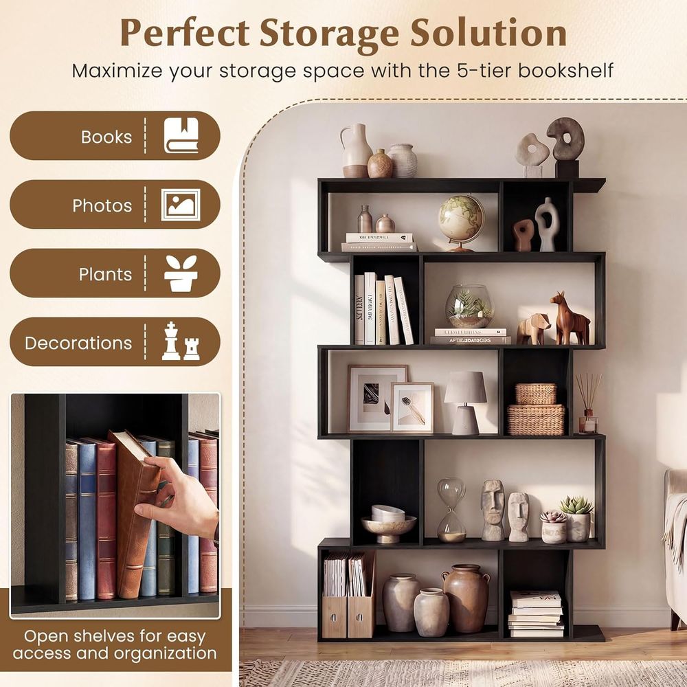5-Tier, 10-Cube Bookshelf with - огляд і ціна Bookshelf 5 Tier